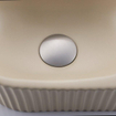 Fugaflow Efficiente Pietra Ensemble lave-mains - 40x21,5x12cm - droite - lisse - demi-rond - 1 trou de robinet - céramique - robinet de lave-mains inox brossé - bonde - siphon abaissé - beige SW1442381