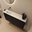MONDIAZ TURE-DLUX Meuble toilette - 100cm - Urban - EDEN - vasque Ostra - position gauche - sans trou de robinet SW1104678