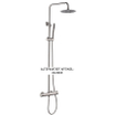 Wiesbaden 304 ensemble de douche pluie thermostatique apparent inox brossé SW95534