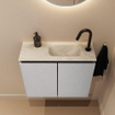 MONDIAZ TURE-DLUX Meuble de toilettes 60 cm Plata. EDEN lavabo Ostra position droite. Avec 1 trou de robinet. SW1104982