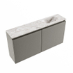 MONDIAZ TURE-DLUX Meuble toilette - 100cm - Smoke - EDEN - vasque Glace - position droite - 1 trou de robinet SW1103605