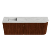 Mondiaz JOYA-DLUX 111.6cm toiletmeubel - ronding rechts kleur Ruby - Wastafel FAYE positie Links 1 kraangat kleur Opalo. SW1423752