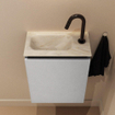 MONDIAZ TURE-DLUX Meuble WC 40 cm Plata. EDEN lavabo Ostra position gauche. Avec 1 trou de robinet. SW1104999