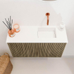 Mondiaz JOYA 70cm meuble de toilette - couleur Dusk - Vasque FAYE position Droite Sans trou de robinet couleur Talc SW1421583