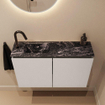 MONDIAZ TURE-DLUX Meuble toilette - 80cm - Linen - EDEN - vasque Lava - position gauche - 1 trou de robinet SW1103883