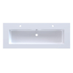 Arcqua Mira Lavabo encastré - 121x46x1.5cm - vasque simple - 2 trous de robinet - marbre de synthèse - blanc brillant SW1581364