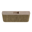 Mondiaz JOYA-DLUX Meuble de salle de bains 113.2cm - arrondis gauche et droite couleur Dusk - Vasque FAYE position Milieu Sans trou de robinet couleur Saba SW1426113