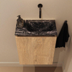 MONDIAZ TURE-DLUX Meuble de toilettes 40 cm Washed Oak. Lavabo EDEN Lava position à droite. Sans trou de robinet. SW1104077