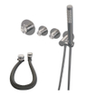 Brauer Brushed Edition Badkraan inbouw - douchegarnituur - 3 gladde knoppen - handdouche staaf 1 stand - PVD- geborsteld RVS SW374436