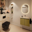 MONDIAZ TURE-DLUX Meuble WC 60 cm Oro. EDEN lavabo Frappe position droite. Sans trou de robinet. SW1102887