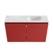 MONDIAZ TURE-DLUX Meuble toilette - 80cm - Fire - EDEN - vasque Opalo - position droite - sans trou de robinet SW1104312