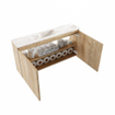 MONDIAZ TURE-DLUX 100cm meuble de toilettes Washed Oak. EDEN lavabo Frappe position milieu. Sans trou de robinet. SW1103084