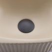 QeramiQ Fuente Ensemble de lave-mains - 40x21.5x12cm - gauche - cannelé - demi-rond - 1 trou de robinet - céramique - robinet de lave-mains gunmetal - bouchon de vidage - siphon abaissé - beige SW1233036