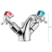 Crosswater Belgravia Robinet de lavabo - bas - poignées en croix - vidage à tirette - chrome SW24288