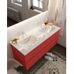 Mondiaz VICA ensemble de meuble de salle de bain - 120cm - meuble sous-vasque fire - 4 tiroirs - lavabo denia double - 2 trous de robinet - miroir LED - version XL 60cm de haut SW1098004