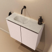 MONDIAZ TURE-DLUX Meuble de toilette 60cm Rosee. Lavabo EDEN Opalo position gauche. Sans trou de robinet. SW1104493