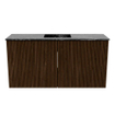 Mondiaz JOYA-DLUX 80cm toiletmeubel - kleur Walnut - Wastafel FAYE positie Midden Zonder kraangat kleur Lava. SW1422445