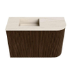 Mondiaz JOYA-DLUX Meuble de salle de bains 61,6cm - arrondi droit couleur Walnut - Vasque FAYE position Gauche 1 trou de robinet couleur Meli. SW1424433