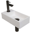 INK Versus Pack lavabo - Polystone - robinet de fontaine gauche - siphon design - bouchon de vidage - fixation incluse SW439514