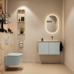 MONDIAZ TURE-DLUX Meuble toilette - 80cm - Greey - EDEN - vasque Frappe - position droite - sans trou de robinet SW1102778