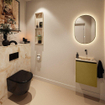 MONDIAZ TURE-DLUX Meuble toilette - 40cm - Oro - EDEN - vasque Frappe - position droite - sans trou de robinet SW1102876