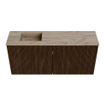 Mondiaz JOYA-DLUX 90cm toiletmeubel - kleur Walnut - Wastafel FAYE positie Links 1 kraangat kleur Arena. SW1424325