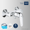 GROHE Swift QuickFix Douchemengkraan - HOH=15cm - zonder omstel - met koppelingen - chroom SW1028169