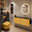 MONDIAZ TURE-DLUX Meuble toilette - 120cm - Ocher - EDEN - vasque Lava - position droite - sans trou de robinet SW1103933