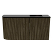 Mondiaz JOYA 81.6cm meuble de toilette - arrondi gauche couleur Shadow - Vasque FAYE position Droite 1 trou de robinet couleur Urban SW1421560