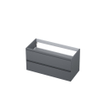INK Wastafelonderkast - 100x45x52cm - 2 lades - greeploos - MDF lak - Mat grijs SW21249