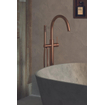 Brauer Copper Edition Mitigeur de baignoire sur pied - douchette barre 1 jet - 2 poignées lisses - PVD - cuivre brossé SW374503