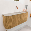 Mondiaz JOYA-DLUX 103.2cm toiletmeubel - ronding links en rechts kleur Oak - Wastafel FAYE positie Midden Zonder kraangat kleur Opalo. SW1422164