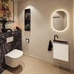 MONDIAZ TURE-DLUX Meuble toilette - 40cm - Talc - EDEN - vasque Lava - position droite - 1 trou de robinet SW1103636