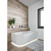 Riho Desire baignoire d'angle - 184x84cm - Installation d'angle droite - avec plinthe LED - avec remplisseur de baignoire chromé - Acrylique blanc brillant SW412241