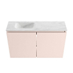 MONDIAZ TURE-DLUX Meuble toilette - 80cm - Rosee - EDEN - vasque Opalo - position gauche - sans trou de robinet SW1104516