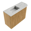 Mondiaz JOYA-DLUX 61.6cm toiletmeubel - ronding rechts kleur Oak - Wastafel FAYE positie Links Zonder kraangat kleur Opalo. SW1422144