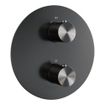 BRAUER Gunmetal Edition douche de pluie encastrée thermostatique - 3 voies - rond - set 94 - pomme de douche 30cm - bras mural courbé - douchette 3 jets - flexible de douche - barre de douche intégrée - gunmetal brossé PVD SW1159170