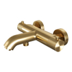 Brauer Gold Carving Badkraan - douchegarnituur - handdouche staaf 1 stand - carving knop - PVD - geborsteld goud SW715686