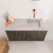 Mondiaz JOYA-DLUX 70cm toiletmeubel - kleur Shadow - Wastafel FAYE positie Rechts Zonder kraangat kleur Glace. SW1422754