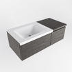 MONDIAZ BUKLA Meuble de salle de bains 100 cm avec module 40 couleur Dark Brown avec 2 tiroirs. Lavabo CLOUD gauche 1 trou de robinet couleur Talc. SW1382035