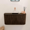 Mondiaz JOYA 83.2cm toiletmeubel - ronding links en rechts kleur Walnut - Wastafel FAYE positie Midden Zonder kraangat kleur Urban. SW1421382