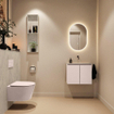MONDIAZ TURE-DLUX Meuble de toilettes 60cm Rosee. EDEN lavabo Opalo position milieu. Sans trou de robinet. SW1104489