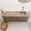 Mondiaz JOYA-DLUX 101.6cm toiletmeubel - ronding links kleur Dusk - Wastafel FAYE positie Rechts Zonder kraangat kleur Arena. SW1425789