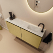 MONDIAZ TURE-DLUX Meuble toilette - 100cm - Oro - EDEN - vasque Opalo - position droite - 1 trou de robinet SW1104480