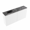 MONDIAZ TURE-DLUX Meuble toilette - 100cm - Talc - EDEN - vasque Lava - position gauche - 1 trou de robinet SW1103661