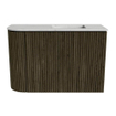 Mondiaz JOYA-DLUX Meuble de toilette 61,6cm - arrondi gauche couleur Shadow - Vasque FAYE position droite Sans trou de robinet couleur Opalo SW1422938