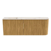 Mondiaz JOYA-DLUX 111.6cm toiletmeubel - ronding rechts kleur Oak - Wastafel FAYE positie Links Zonder kraangat kleur Nata. SW1424043