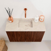 Mondiaz JOYA-DLUX 60cm toiletmeubel - kleur Ruby - Wastafel FAYE positie Midden Zonder kraangat kleur Frappe. SW1423462