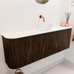 Mondiaz JOYA 123.2cm toiletmeubel - ronding links en rechts kleur Walnut - Wastafel FAYE positie Midden Zonder kraangat kleur Talc. SW1421327