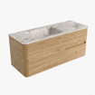 Mondiaz CIRO-DLUX Badkamermeubelset - 120x45x50cm - Solid surface wastafel Frappe - 1 wasbak Links - 1 kraangat - 2 lades - Oak SW1530842